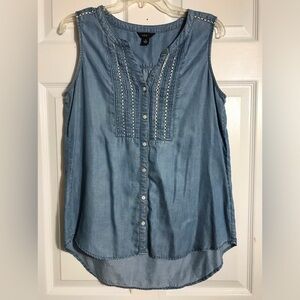 Intro Sleeveless Denim Top S
